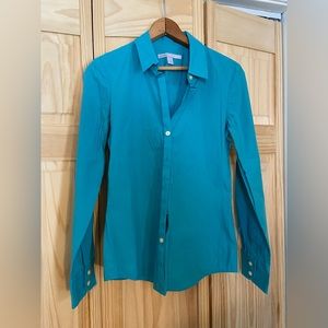 Old Navy teal button down women’s small business attire